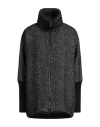 Moorer Woman Coat Black Size 10 Virgin Wool, Alpaca Wool, Hemp, Polyamide In Gray