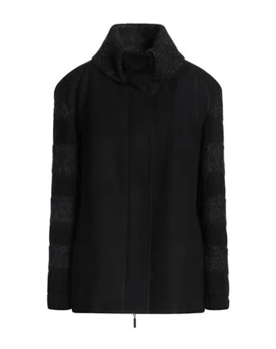 Moorer Woman Coat Black Size 4 Wool, Mohair Wool, Polyamide, Cashmere, Nylon