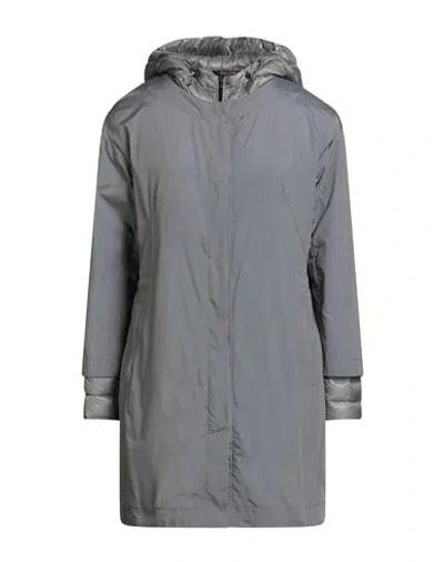 Moorer Woman Coat Grey Size 4 Polyester, Polyamide In Gray