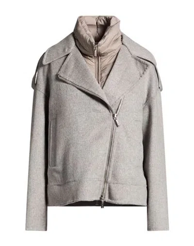 Moorer Woman Coat Grey Size 4 Wool, Cashmere