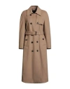 Moorer Woman Coat Light Brown Size 8 Wool, Cashmere In Neutral