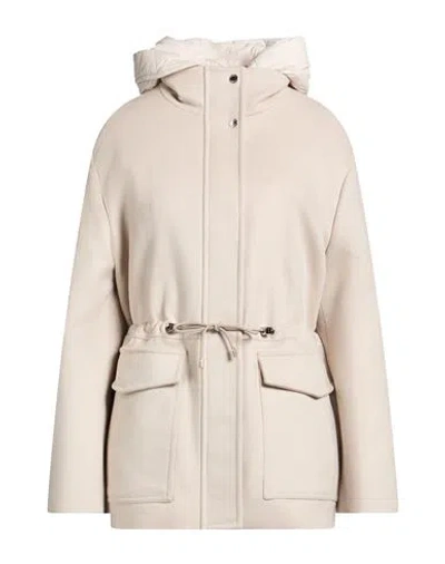 Moorer Woman Coat Light Grey Size 10 Polyamide, Polyurethane In White