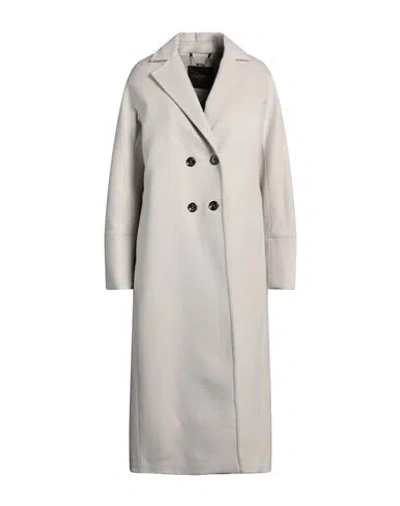 Moorer Woman Coat Light Grey Size 12 Wool, Cashmere