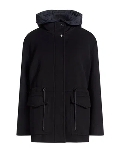 Moorer Woman Coat Midnight Blue Size 12 Polyamide, Polyurethane In Black