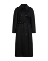 Moorer Woman Coat Navy Size 10 Wool, Cashmere In Blue