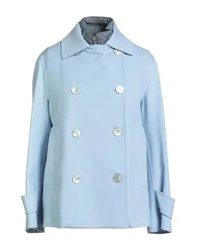 Moorer Woman Coat Sky Blue Size 4 Virgin Wool, Polyamide