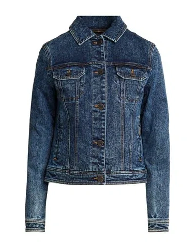Moorer Woman Denim Outerwear Blue Size 4 Cotton, Elastane, Polyester