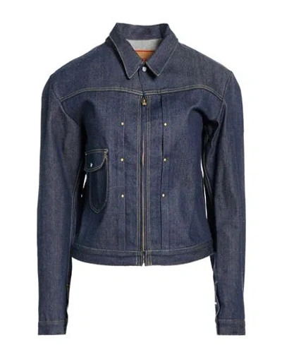 Moorer Woman Denim Outerwear Blue Size S Cotton
