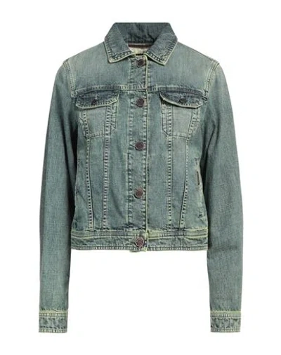 Moorer Woman Denim Outerwear Green Size 4 Cotton