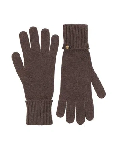 Moorer Woman Gloves Dark Brown Size M Cashmere
