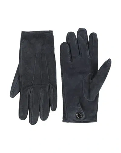 Moorer Woman Gloves Navy Size 6.5 Soft Leather In Blue