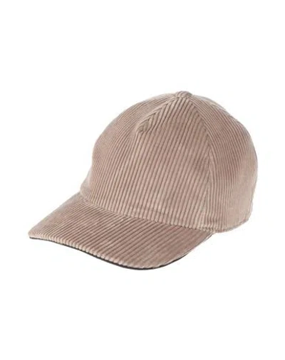 Moorer Woman Hat Taupe Size S Cotton In Grey