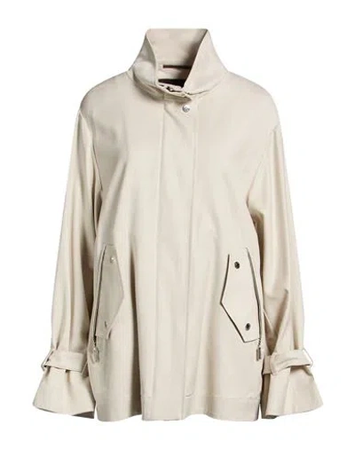 Moorer Woman Jacket Beige Size 4 Virgin Wool, Silk, Linen, Elastane In Sand