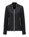 Moorer Woman Jacket Black Size 10 Silk, Cotton, Elastane In Black
