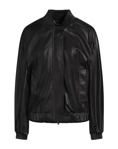 Moorer Woman Jacket Black Size 4 Leather
