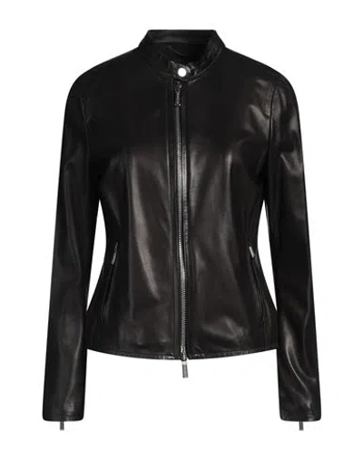 Moorer Woman Jacket Black Size 4 Leather