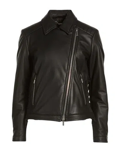 Moorer Woman Jacket Black Size 4 Leather