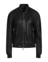 Moorer Woman Jacket Black Size 8 Cupro, Polyester In Black