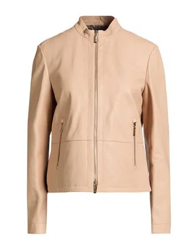 Moorer Woman Jacket Blush Size 4 Leather In Pink