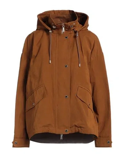Moorer Woman Jacket Brown Size 4 Cotton, Polyester, Polyamide