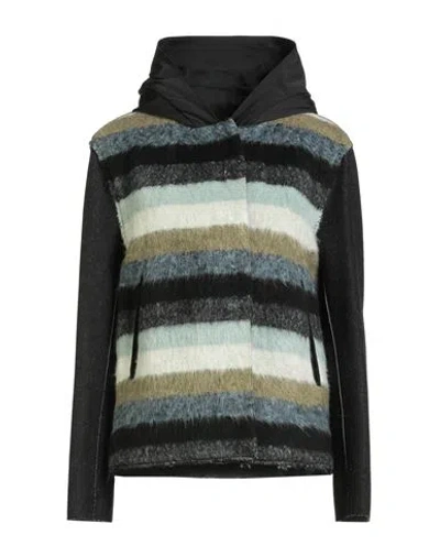 Moorer Woman Jacket Charcoal Size 6 Virgin Wool, Polyamide, Cotton, Polyester