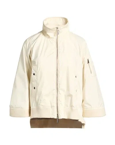 Moorer Woman Jacket Ivory Size 6 Polyester, Cotton In White