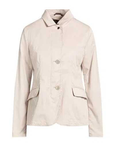 Moorer Woman Jacket Light Grey Size 6 Cotton, Polyamide, Elastane In Neutral