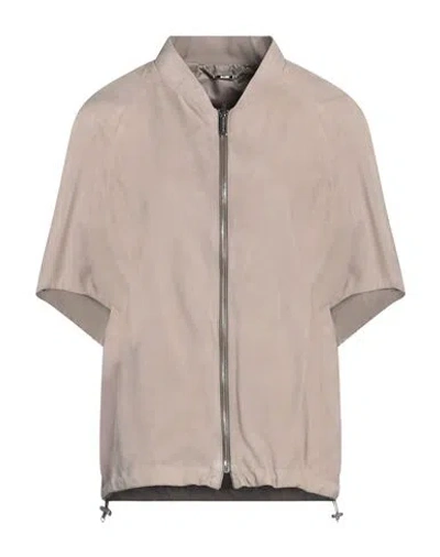 Moorer Woman Jacket Light Grey Size 6 Leather