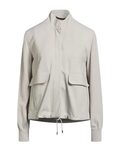 Moorer Woman Jacket Light Grey Size 8 Viscose, Polyamide, Elastane In Gray
