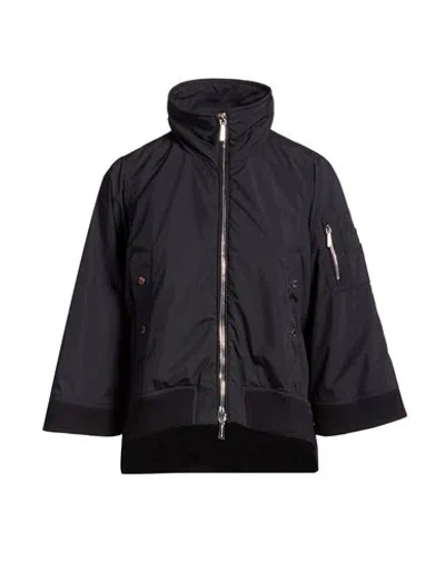 Moorer Woman Jacket Midnight Blue Size 0 Polyester, Cotton In Black
