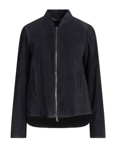 Moorer Woman Jacket Midnight Blue Size 10 Leather