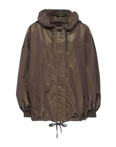 Moorer Woman Jacket Military Green Size 10 Polyester In Brown