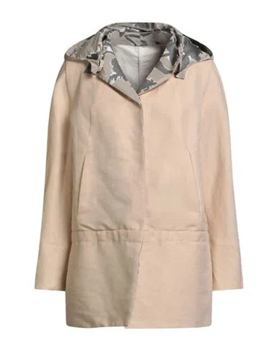 Moorer Woman Jacket Sand Size 6 Cotton, Linen In Nude