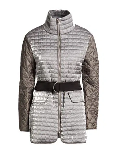 Moorer Woman Jacket Silver Size 4 Polyester In Metallic