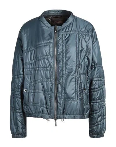 Moorer Woman Jacket Slate Blue Size 6 Polyethylene, Nylon