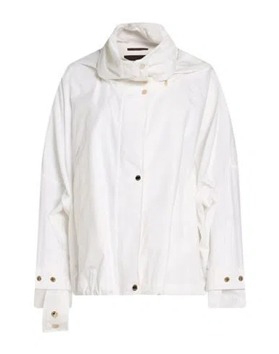 Moorer Woman Jacket White Size 4 Cotton, Linen