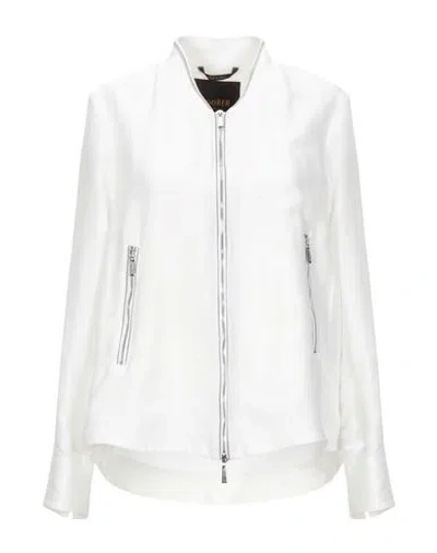 Moorer Woman Jacket White Size 8 Silk, Cotton, Elastane