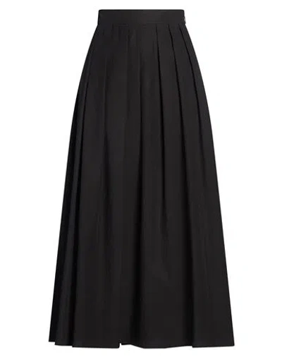 Moorer Woman Maxi Skirt Black Size 2 Cotton, Linen