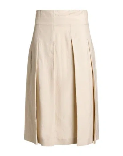 Moorer Woman Midi Skirt Beige Size 6 Cotton, Polyamide, Elastane