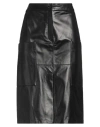 Moorer Woman Midi Skirt Black Size 6 Leather