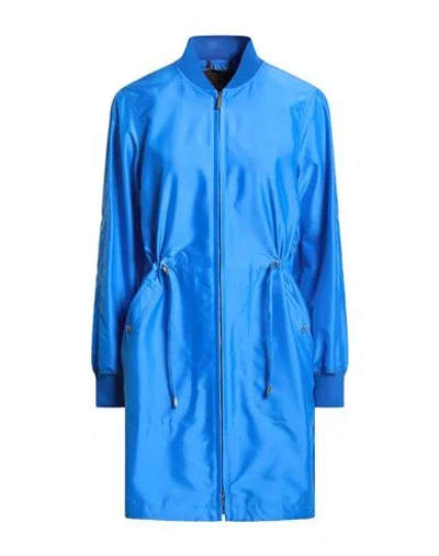 Moorer Woman Overcoat & Trench Coat Azure Size 2 Polyester In Blue