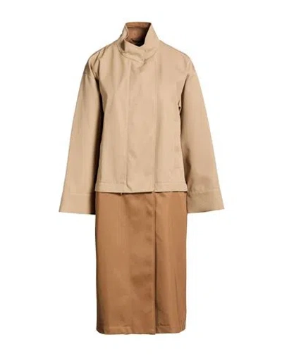 Moorer Woman Overcoat & Trench Coat Beige Size 4 Polyester, Cotton, Polyurethane In Brown