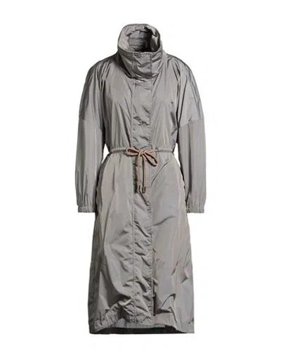 Moorer Woman Overcoat & Trench Coat Grey Size 10 Polyamide In Brown