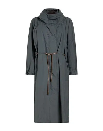 Moorer Woman Overcoat & Trench Coat Grey Size 4 Cotton, Linen In Gray