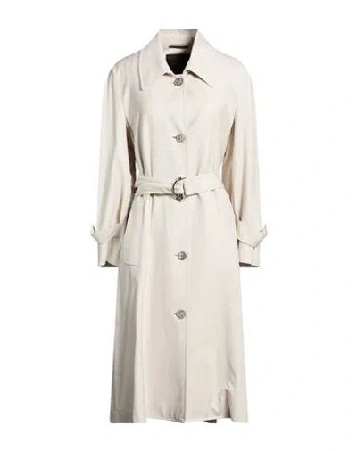 Moorer Woman Overcoat & Trench Coat Ivory Size 4 Virgin Wool, Silk, Linen, Elastane In Pattern