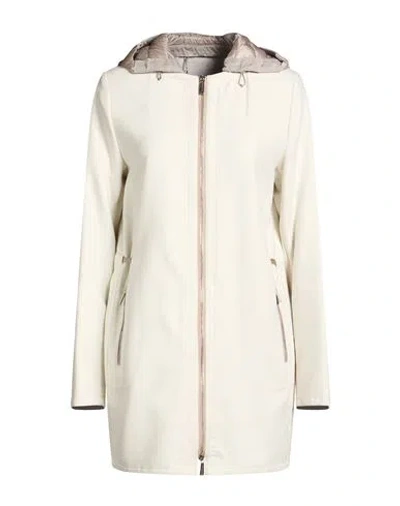 Moorer Woman Overcoat & Trench Coat Ivory Size 6 Cotton, Polyethylene, Polyurethane, Polyester In White