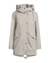 Moorer Woman Overcoat & Trench Coat Light Grey Size 4 Cotton, Polyester, Polyamide In Neutral