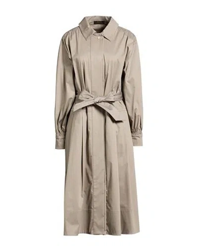 Moorer Woman Overcoat & Trench Coat Light Grey Size 6 Cotton, Polyamide, Elastane In Gray
