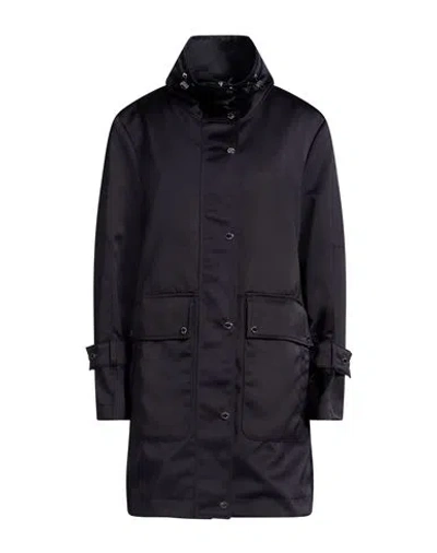 Moorer Woman Overcoat & Trench Coat Midnight Blue Size 4 Polyester In Black