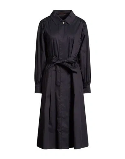 Moorer Woman Overcoat & Trench Coat Midnight Blue Size 6 Cotton, Polyamide, Elastane